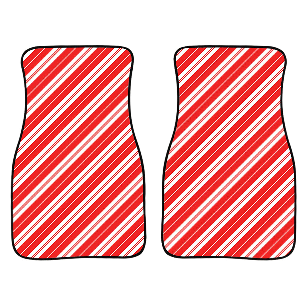 Candy Cane Stripes Pattern Print Front Car Floor Mats