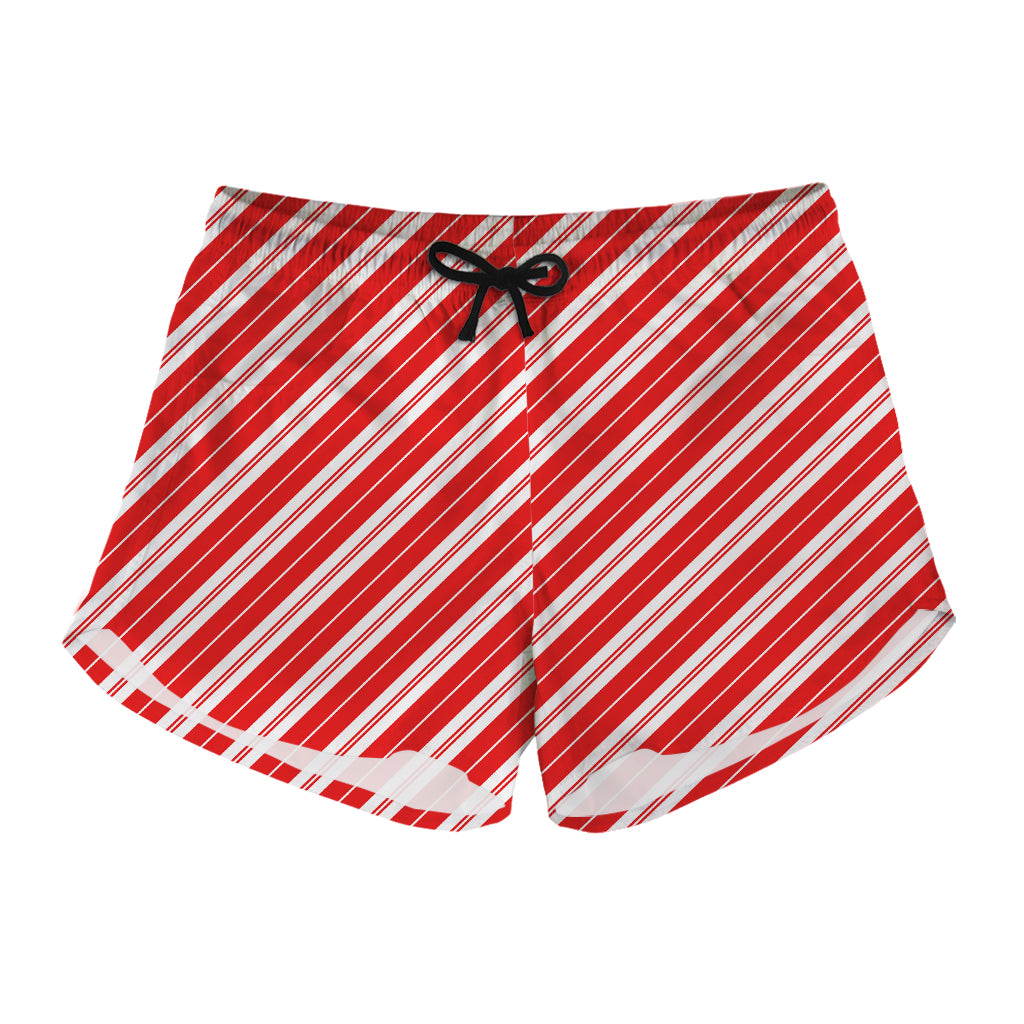 Candy Cane Stripes Pattern Print Women's Shorts