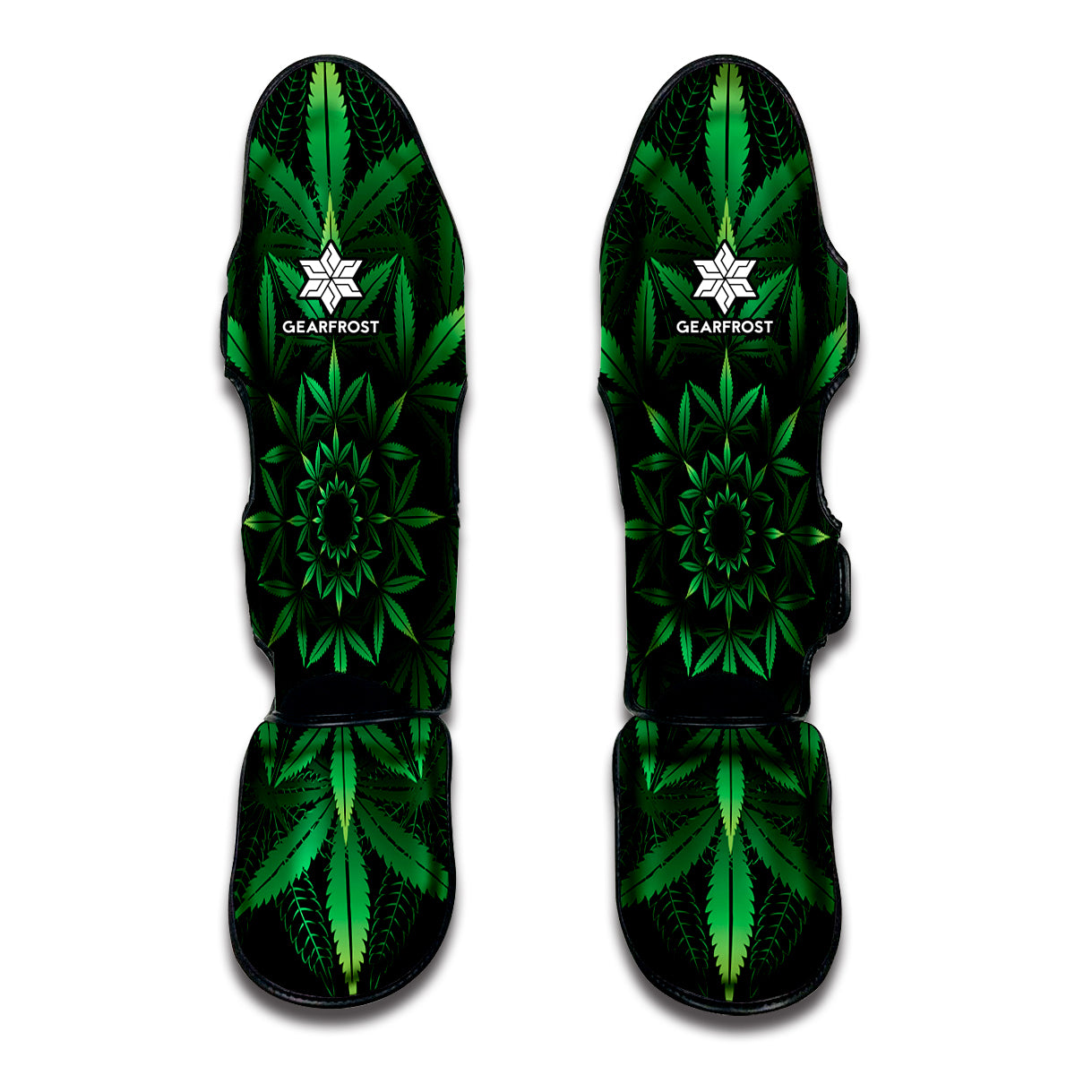 Cannabis Leaf Mandala Print Muay Thai Shin Guards