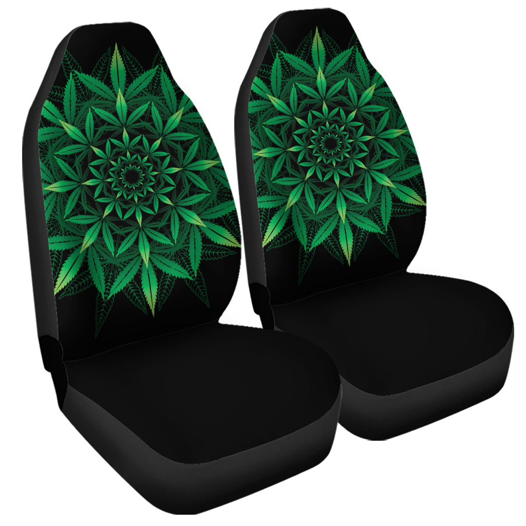 Cannabis Leaf Mandala Print Universal Fit Car Seat Covers