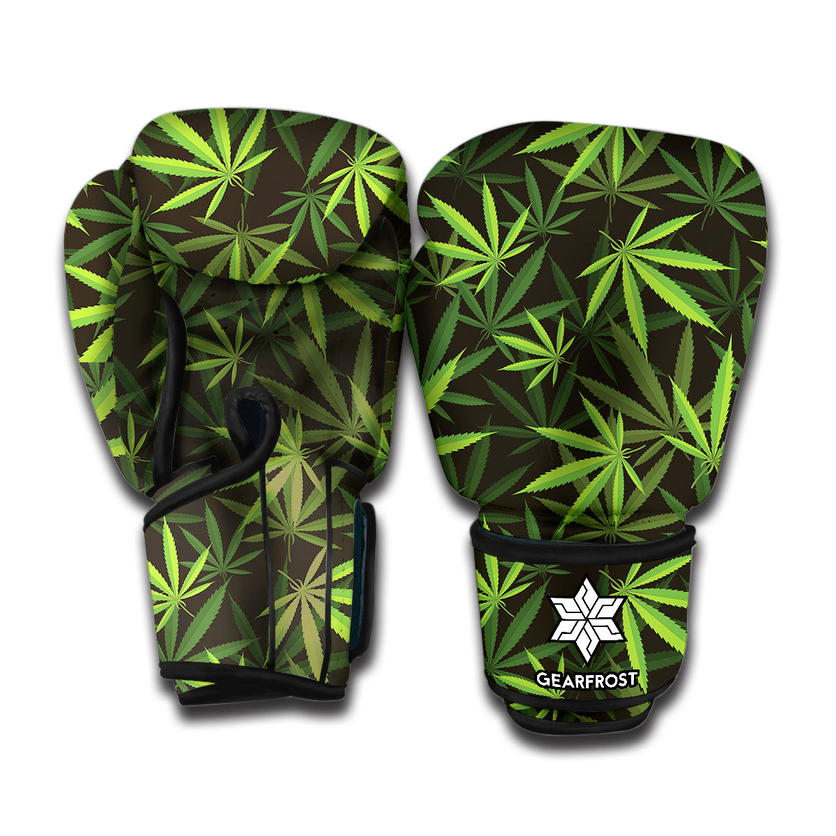 Cannabis Leaves Pattern Print Boxing Gloves