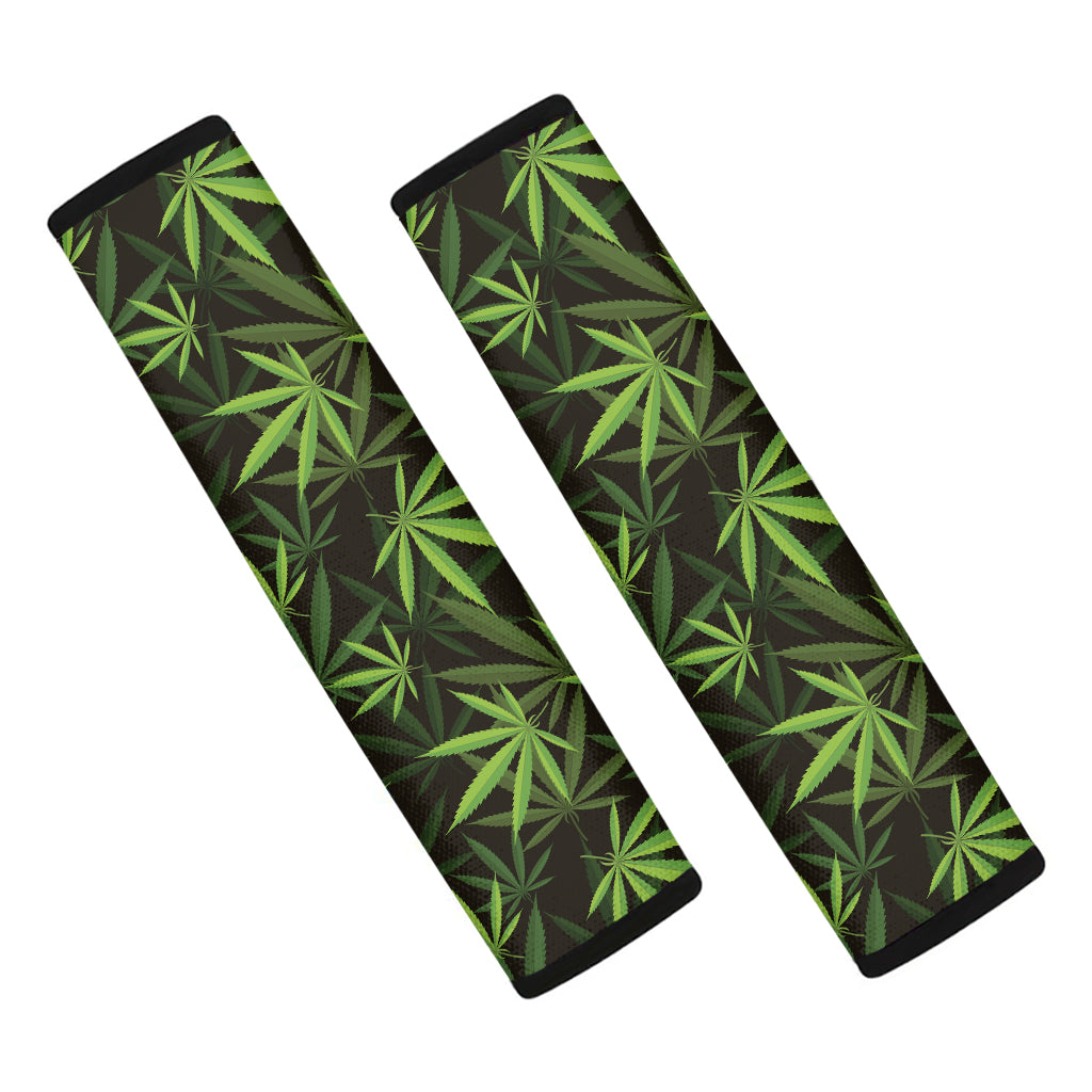 Cannabis Leaves Pattern Print Car Seat Belt Covers