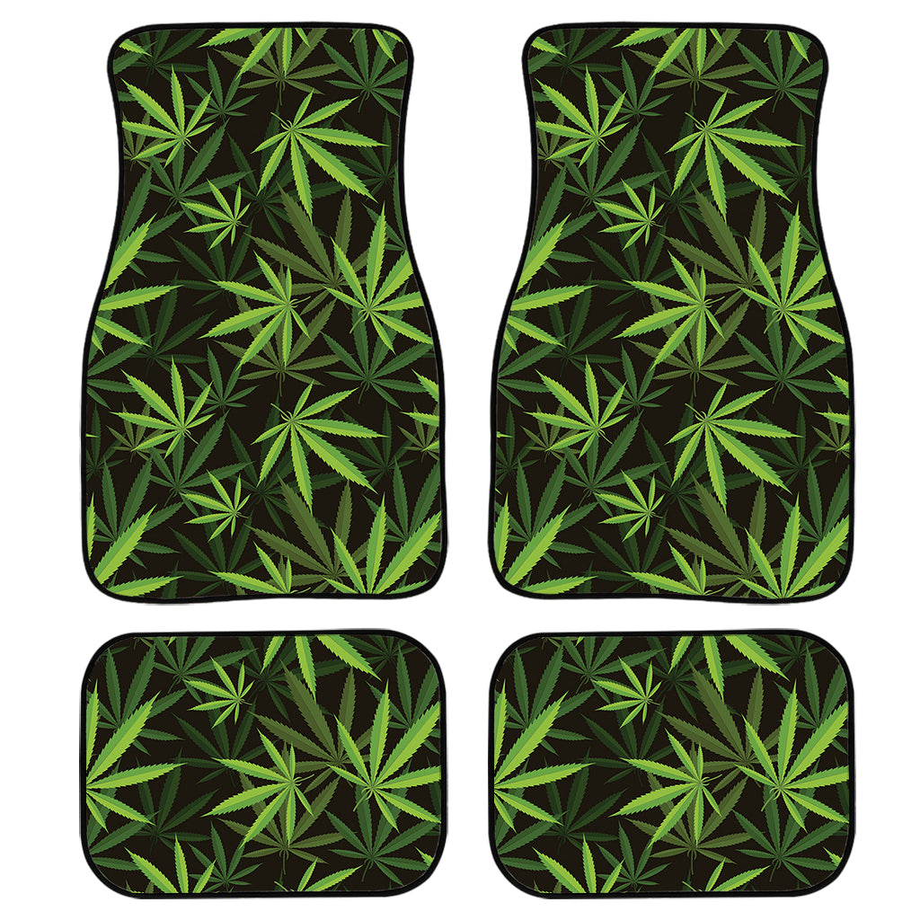 Cannabis Leaves Pattern Print Front and Back Car Floor Mats