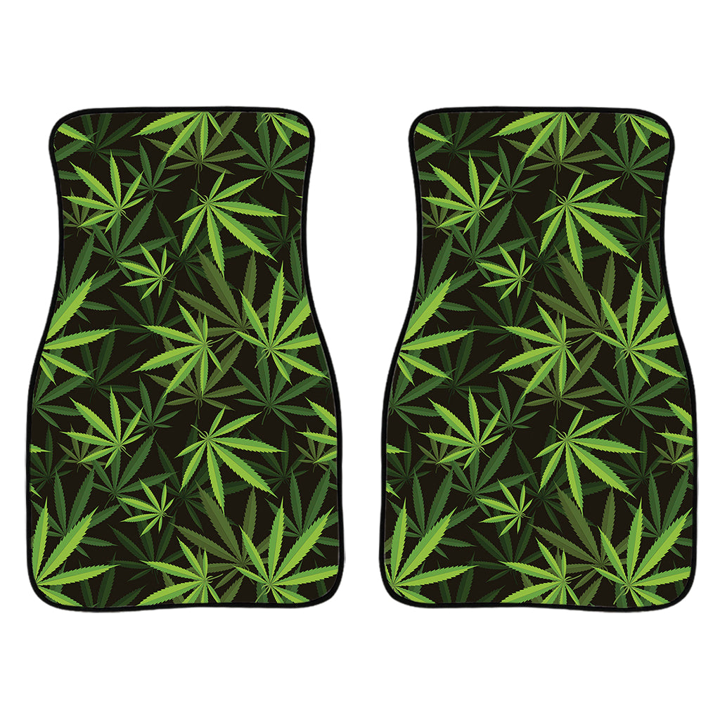 Cannabis Leaves Pattern Print Front Car Floor Mats