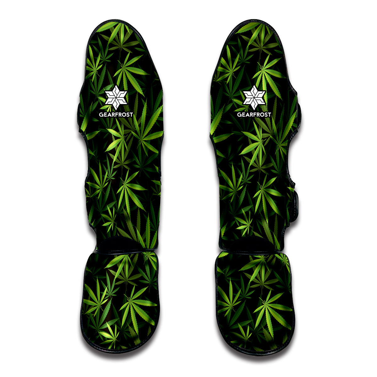 Cannabis Leaves Pattern Print Muay Thai Shin Guards