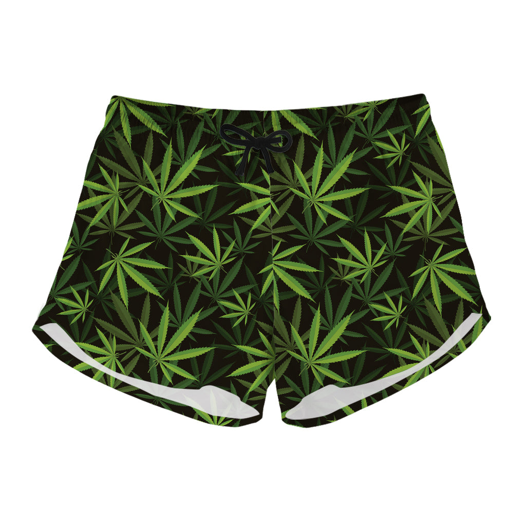 Cannabis Leaves Pattern Print Women's Shorts