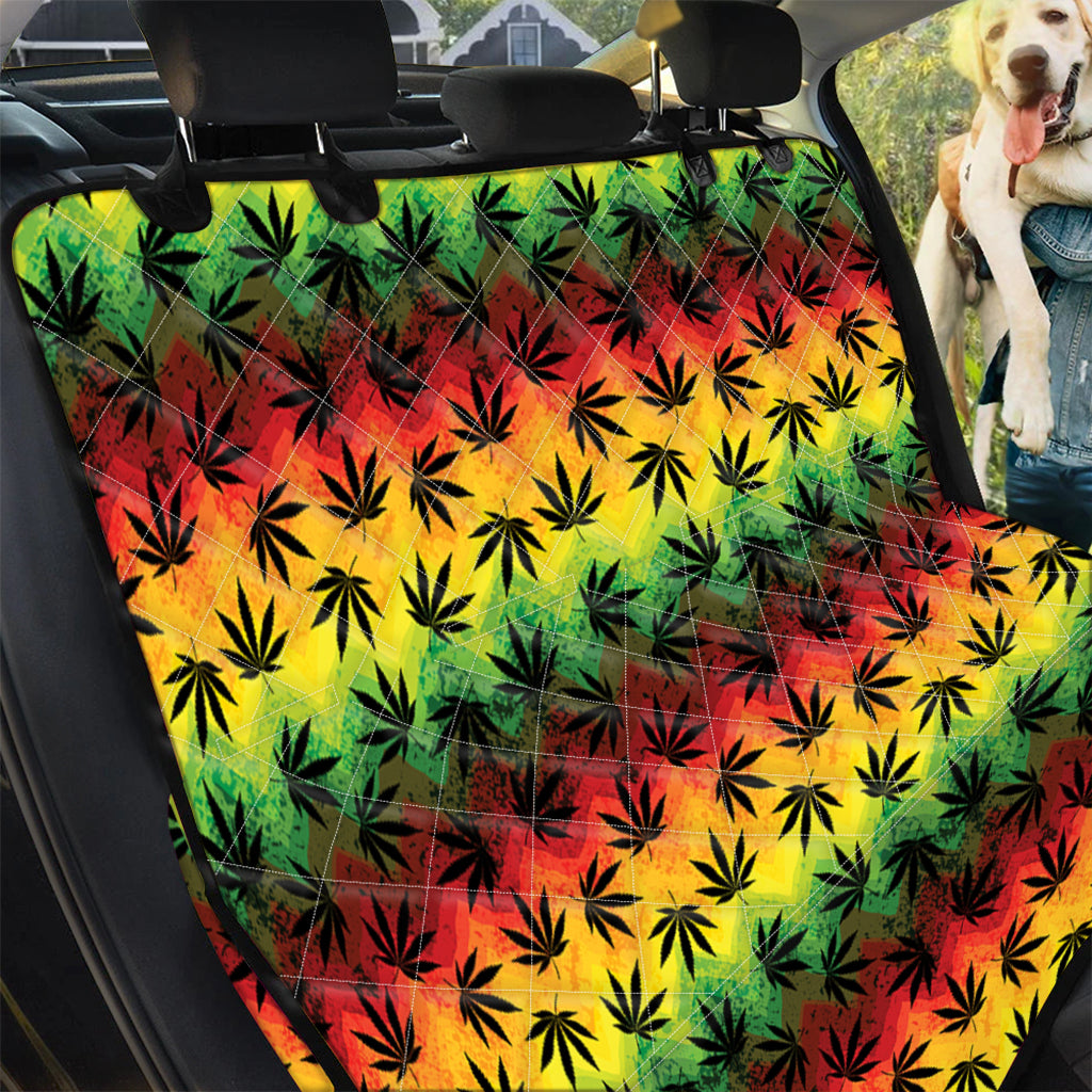 Cannabis Rasta Pattern Print Pet Car Back Seat Cover