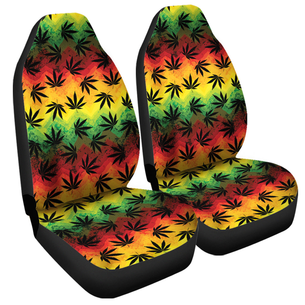 Cannabis Rasta Pattern Print Universal Fit Car Seat Covers