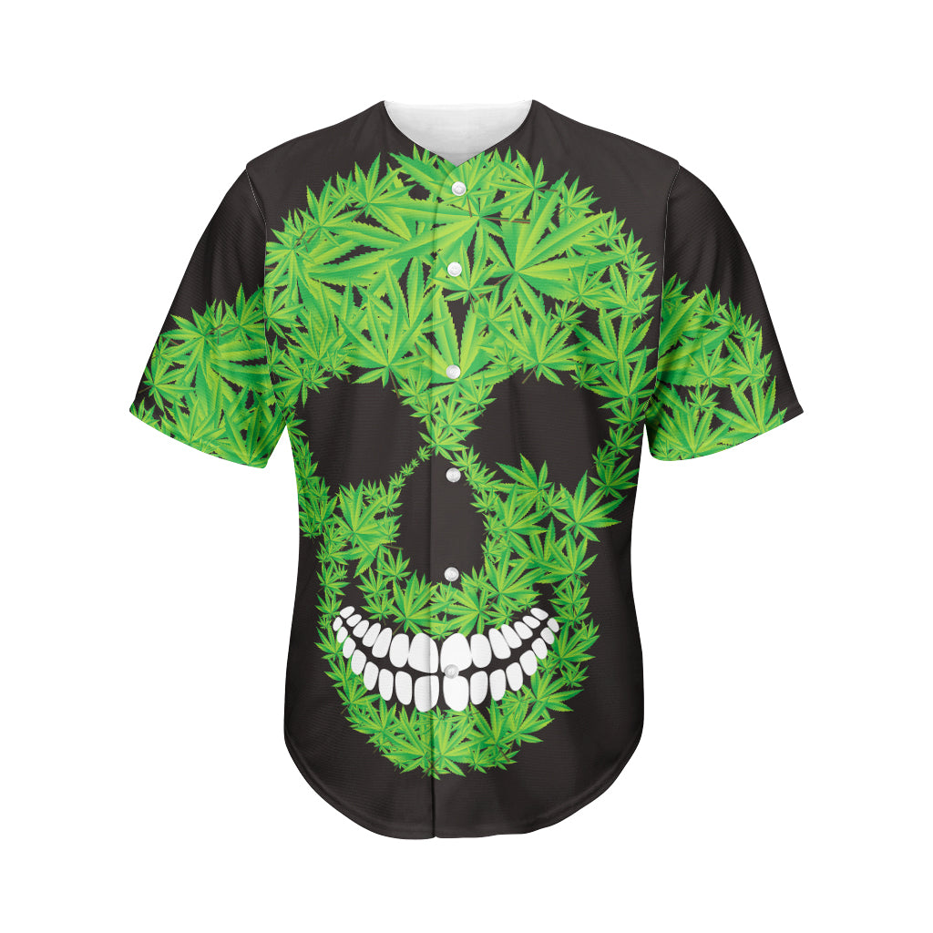 Cannabis Skull Print Men's Baseball Jersey