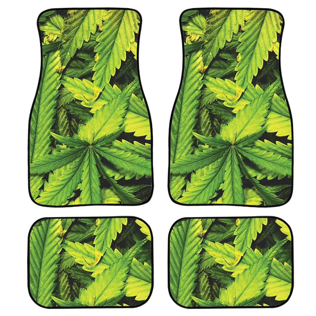 Cannabis Texture Print Front and Back Car Floor Mats