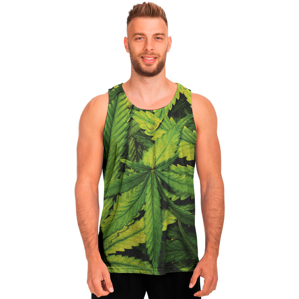 Cannabis Texture Print Men's Tank Top