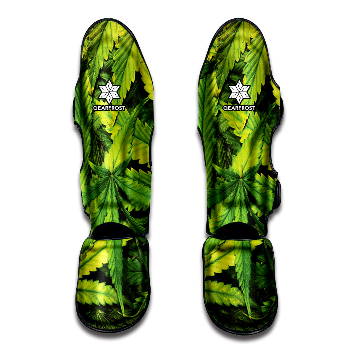 Cannabis Texture Print Muay Thai Shin Guards