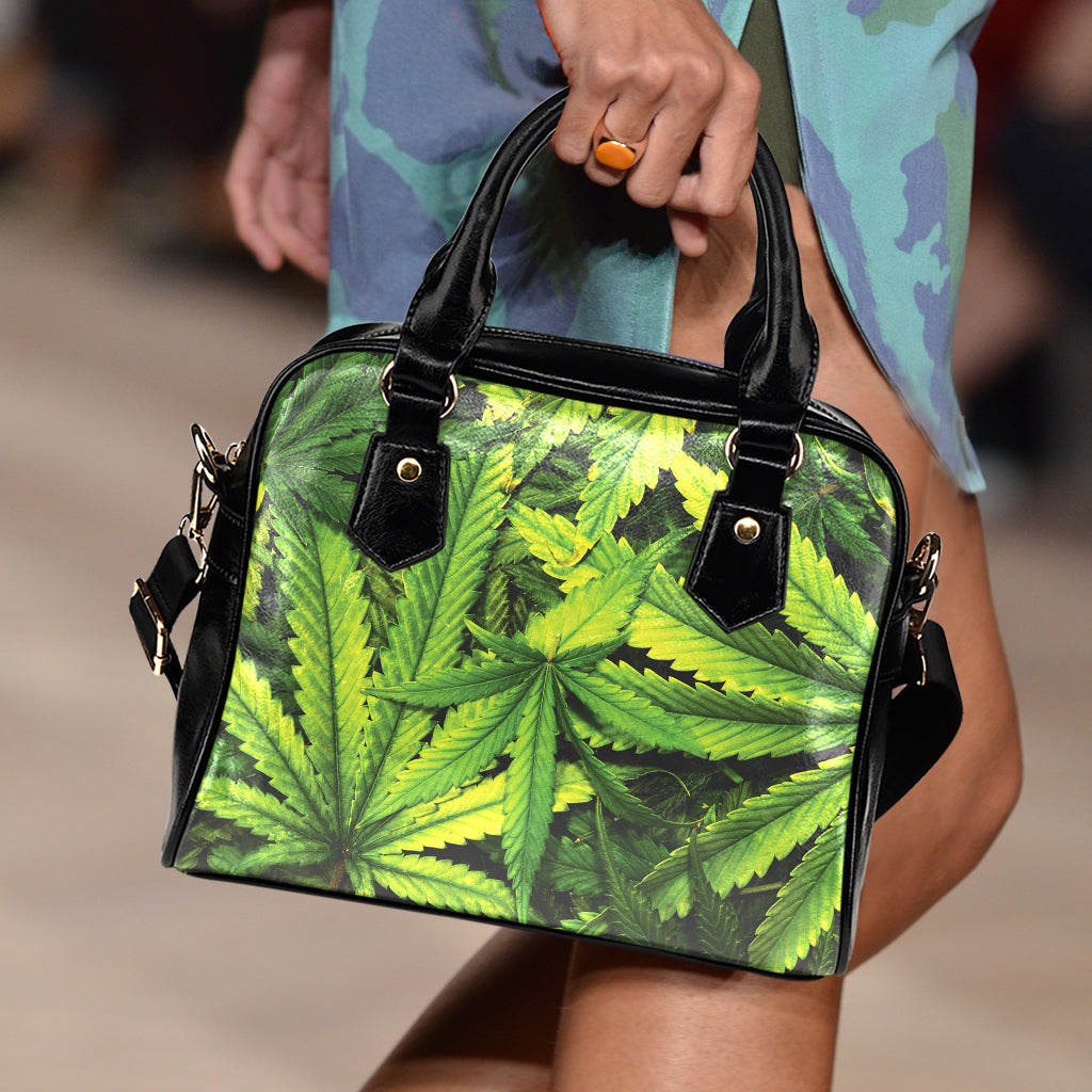 Cannabis Texture Print Shoulder Handbag