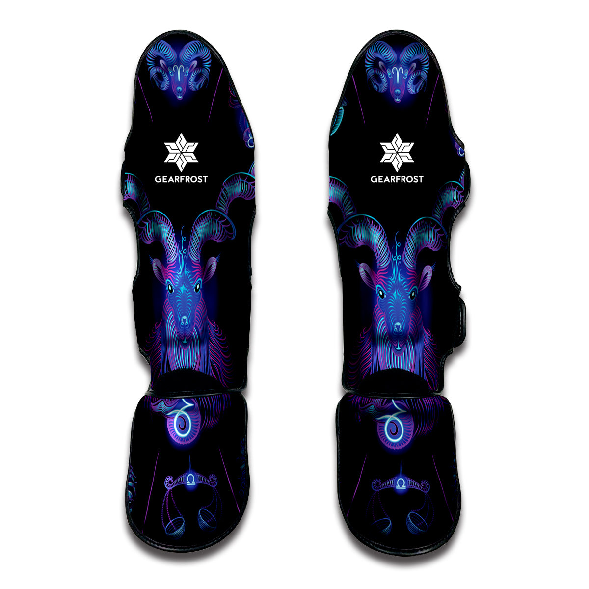 Capricorn And Astrological Signs Print Muay Thai Shin Guards