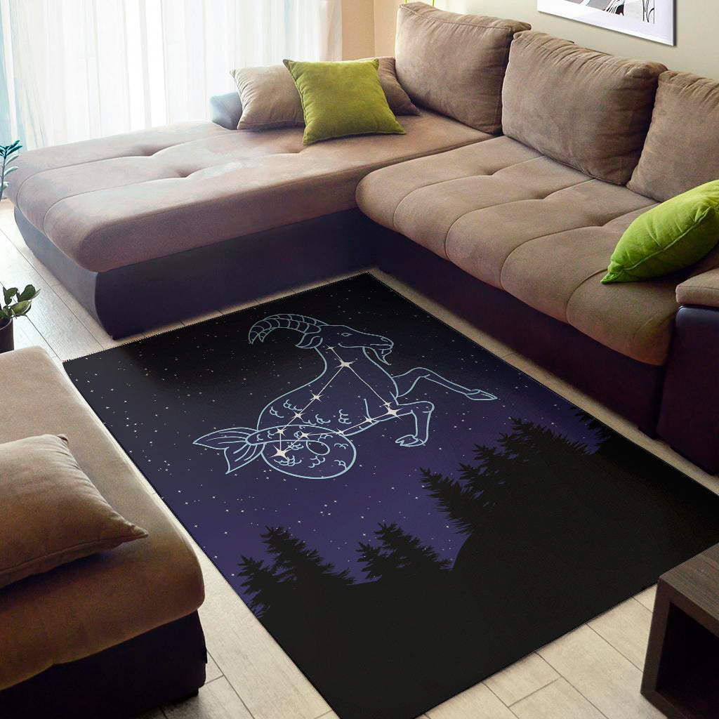 Capricorn Constellation Print Area Rug