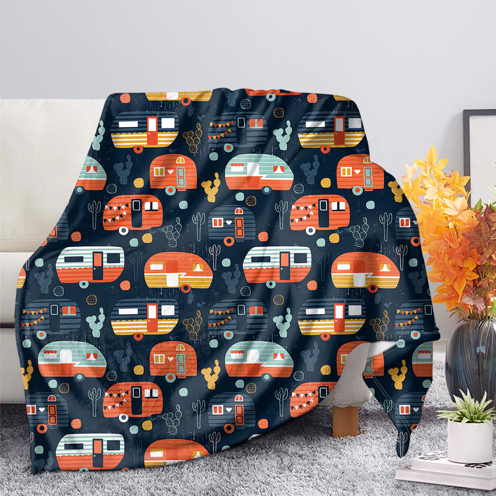 Caravan Camping Pattern Print Blanket