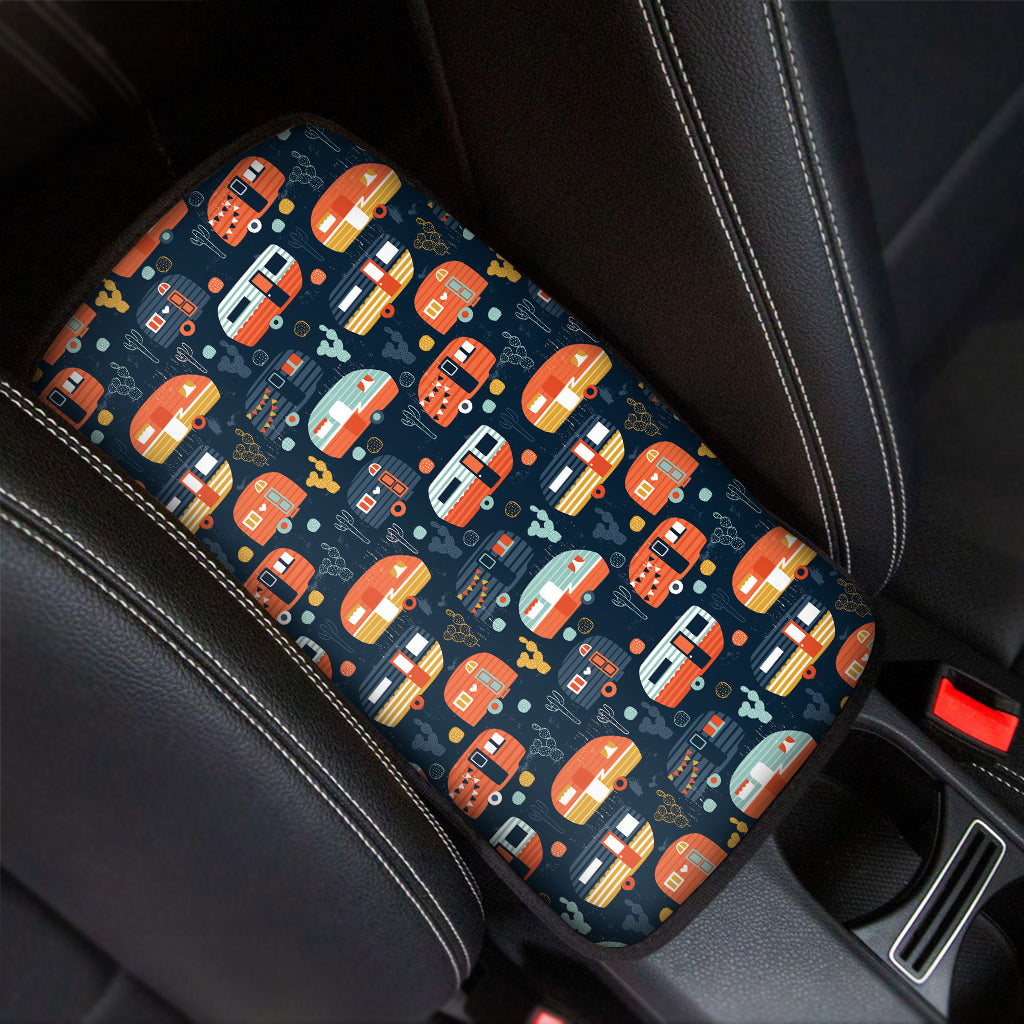 Caravan Camping Pattern Print Car Center Console Cover