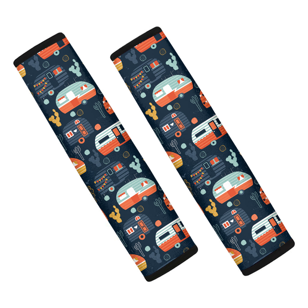 Caravan Camping Pattern Print Car Seat Belt Covers