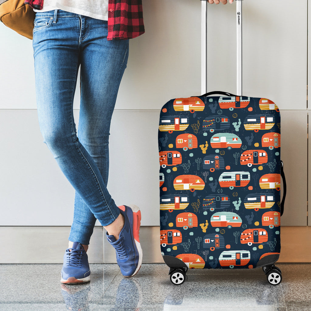 Caravan Camping Pattern Print Luggage Cover