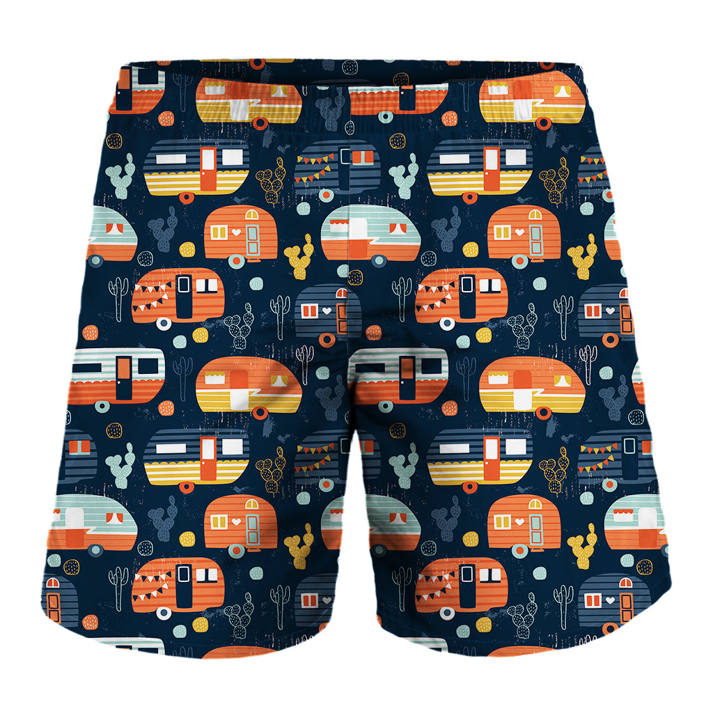 Caravan Camping Pattern Print Men's Shorts