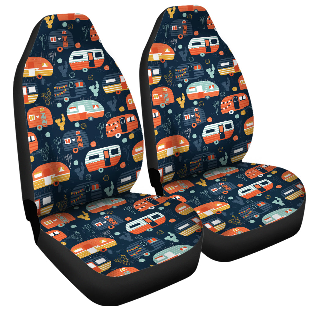 Caravan Camping Pattern Print Universal Fit Car Seat Covers