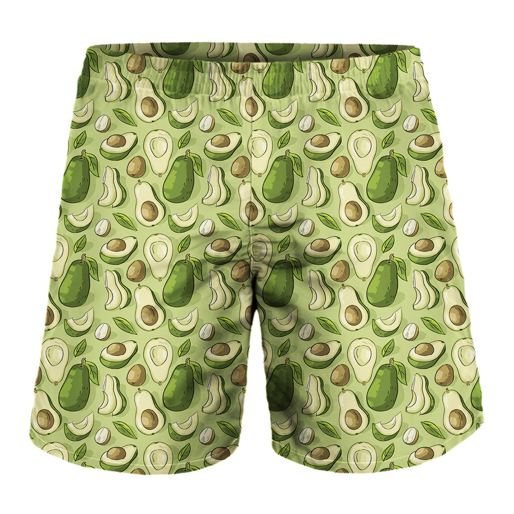 Cartoon Avocado Pattern Print Men's Shorts