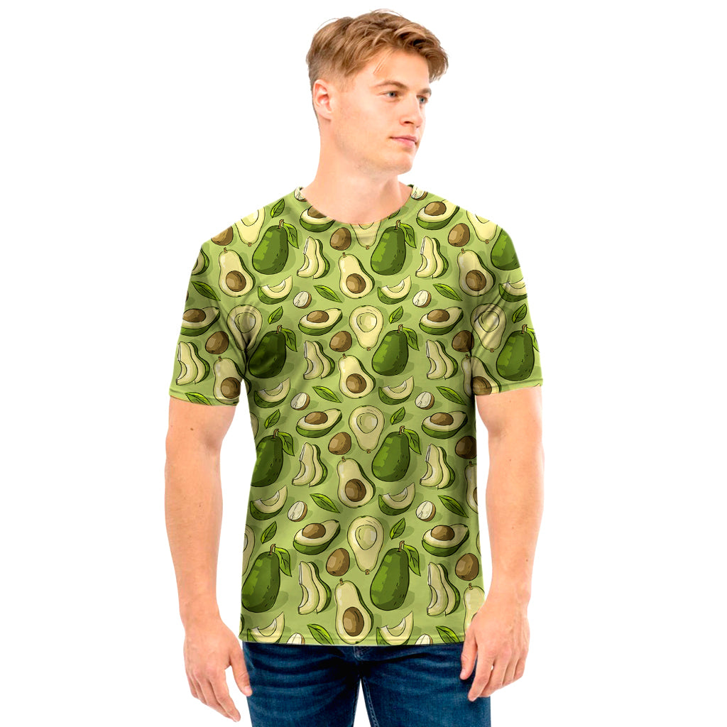 Cartoon Avocado Pattern Print Men's T-Shirt