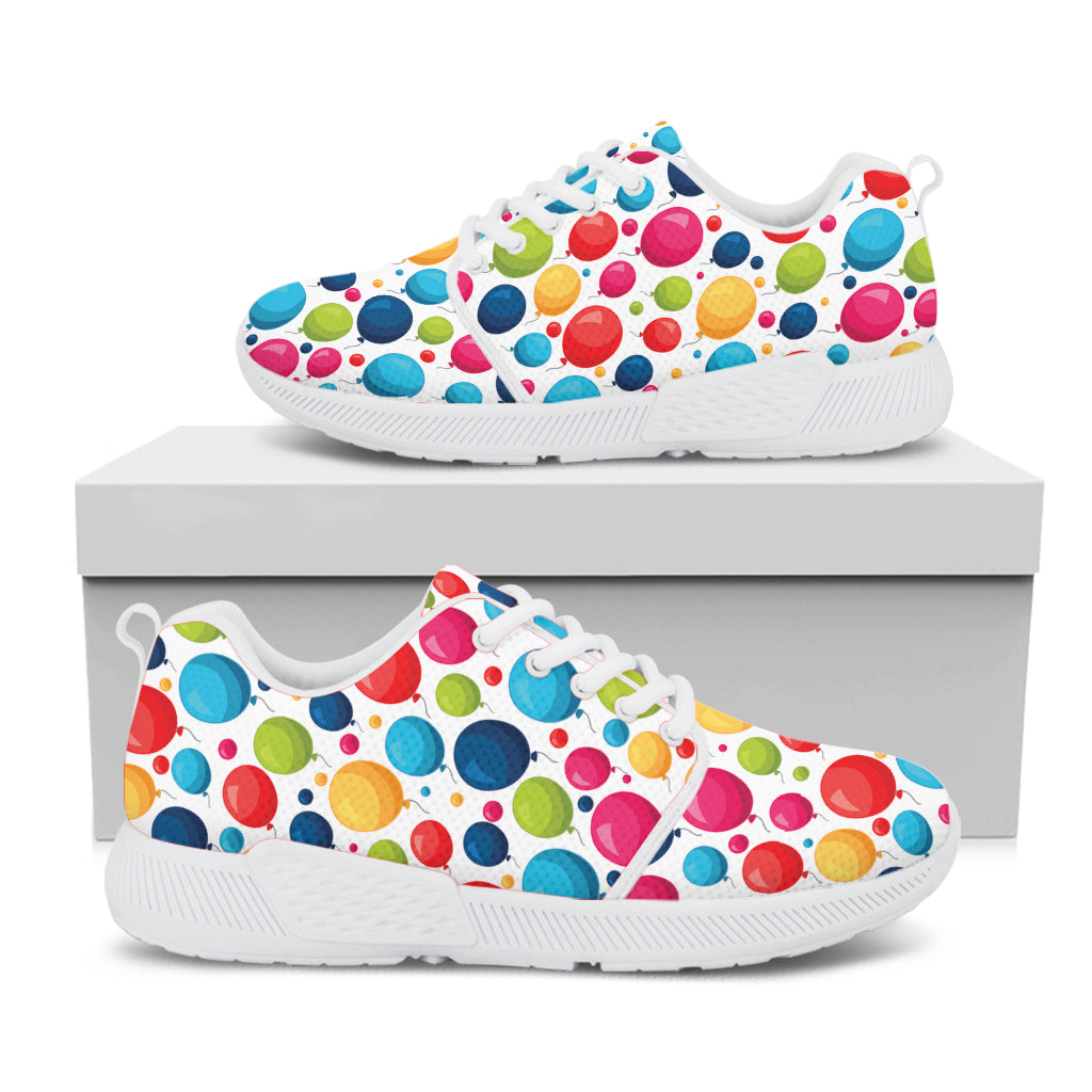 Cartoon Balloon Pattern Print White Athletic Shoes