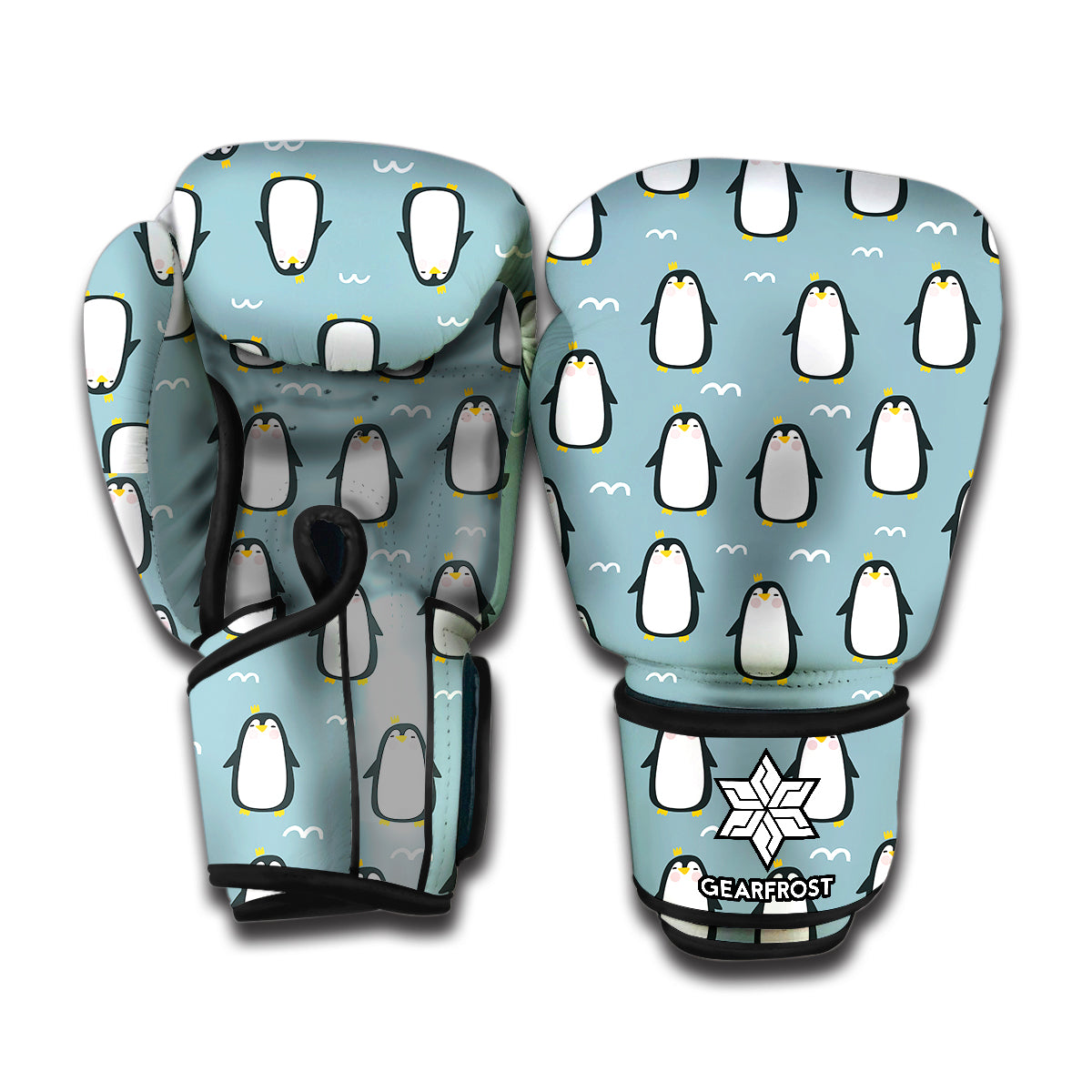 Cartoon Emperor Penguin Pattern Print Boxing Gloves