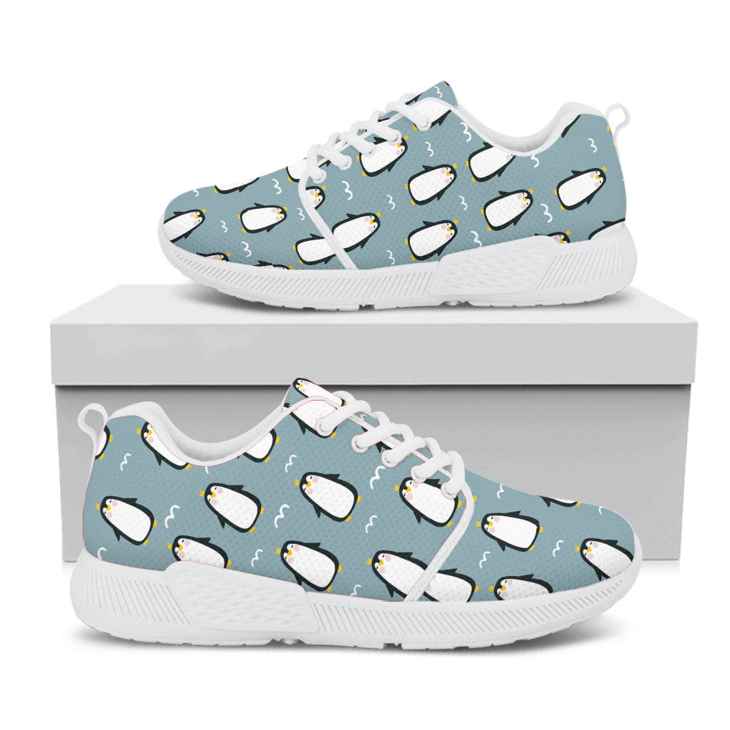 Cartoon Emperor Penguin Pattern Print White Athletic Shoes