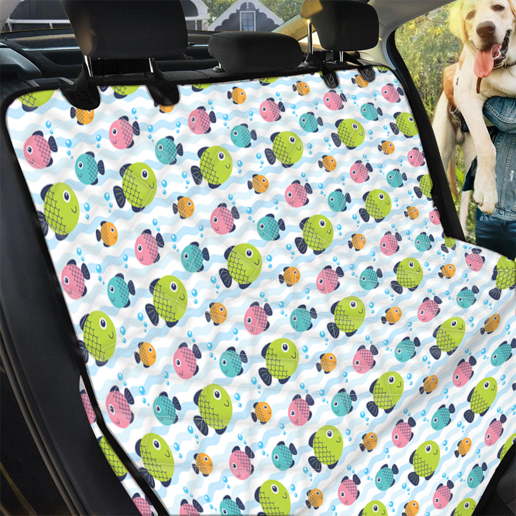 Cartoon Fish Pattern Print Pet Car Back Seat Cover