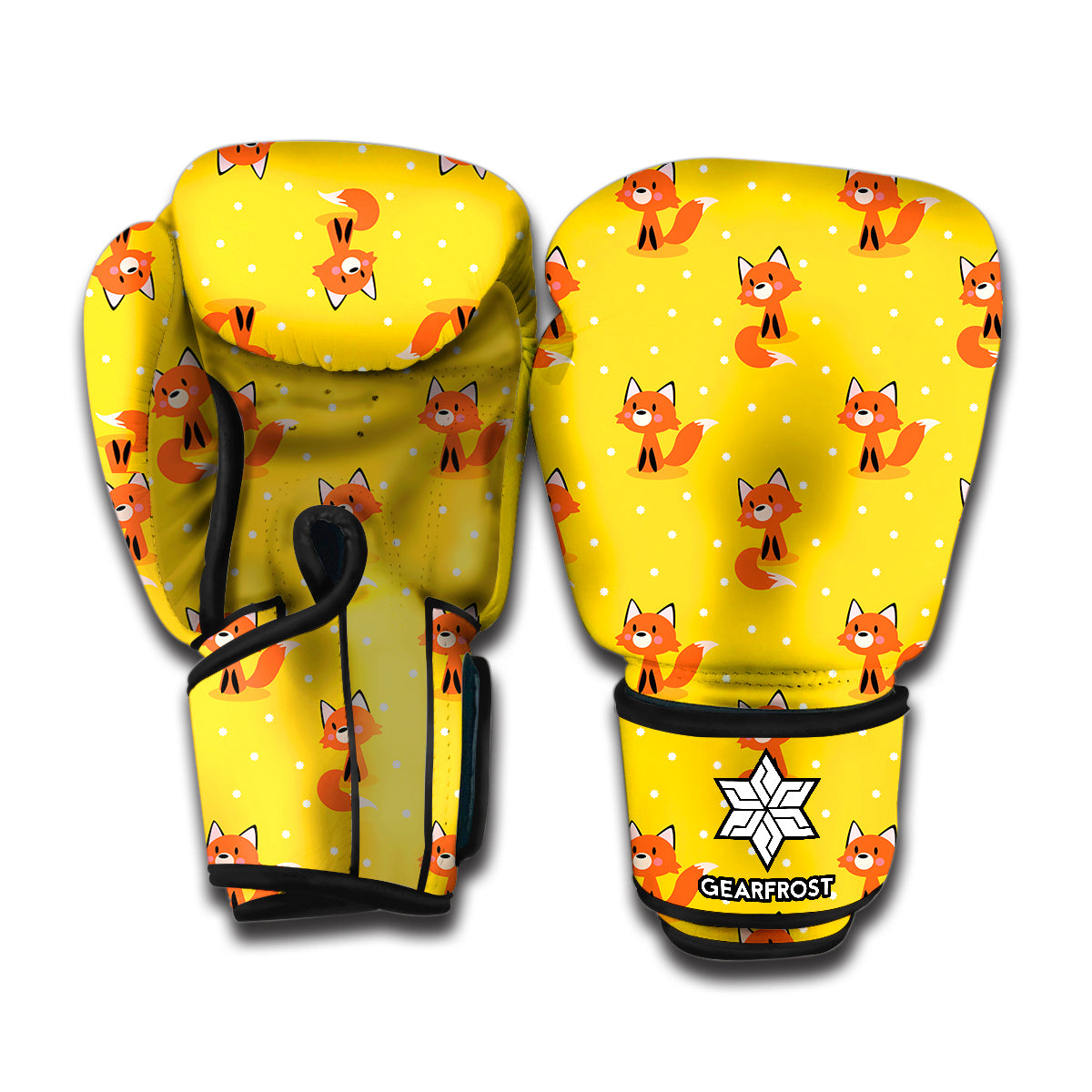 Cartoon Fox Pattern Print Boxing Gloves