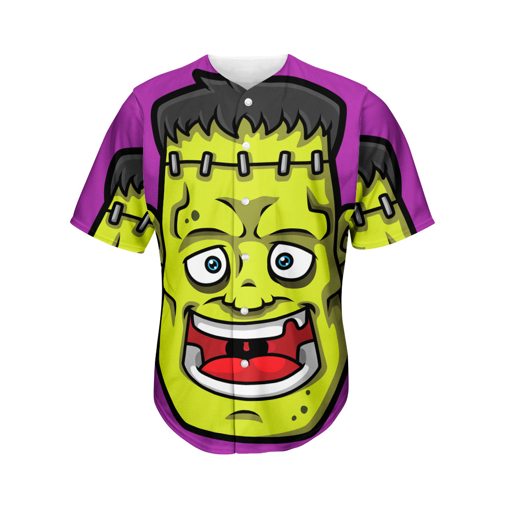 Cartoon Frankenstein Print Men's Baseball Jersey