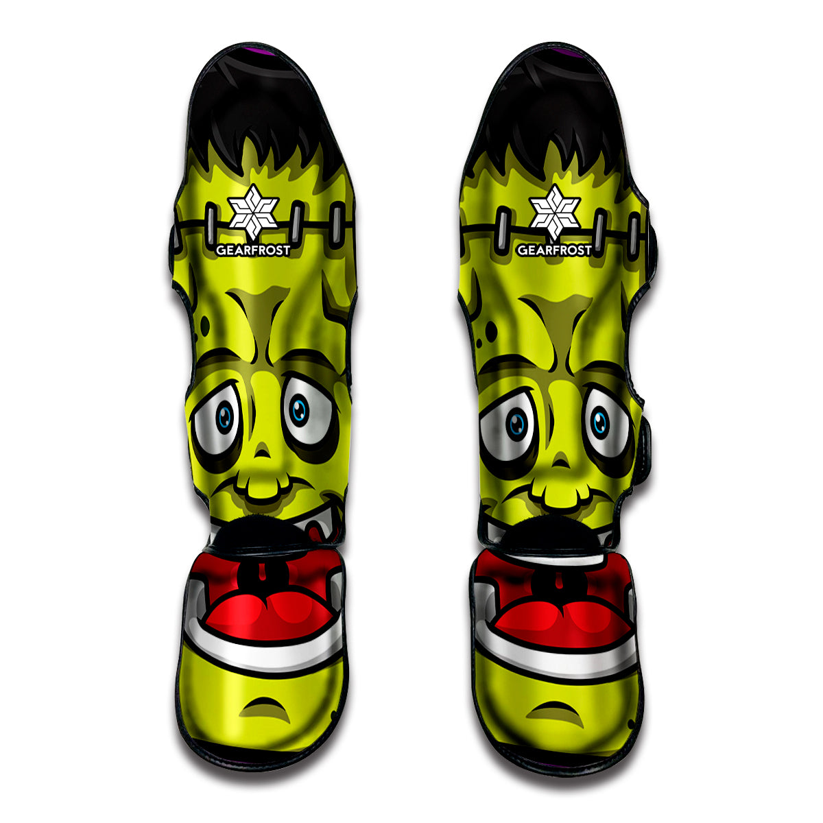 Cartoon Frankenstein Print Muay Thai Shin Guards