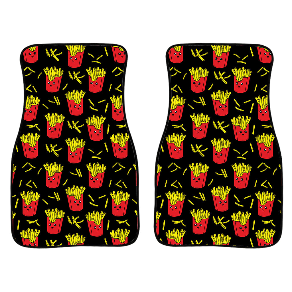 Cartoon French Fries Pattern Print Front Car Floor Mats