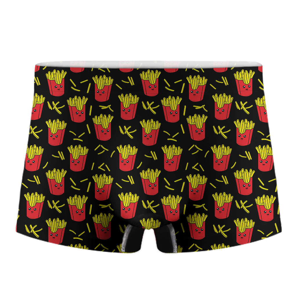 Cartoon French Fries Pattern Print Men's Boxer Briefs