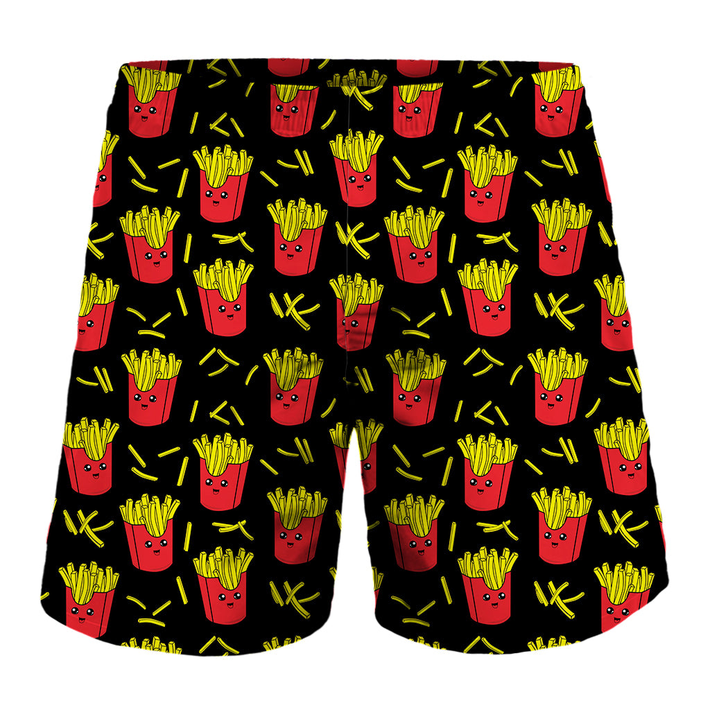 Cartoon French Fries Pattern Print Men's Shorts