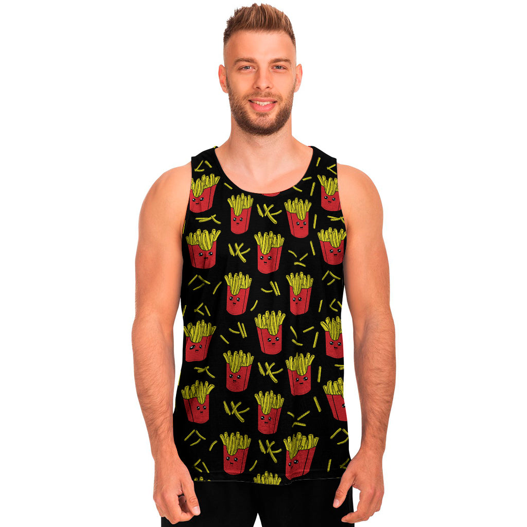 Cartoon French Fries Pattern Print Men's Tank Top