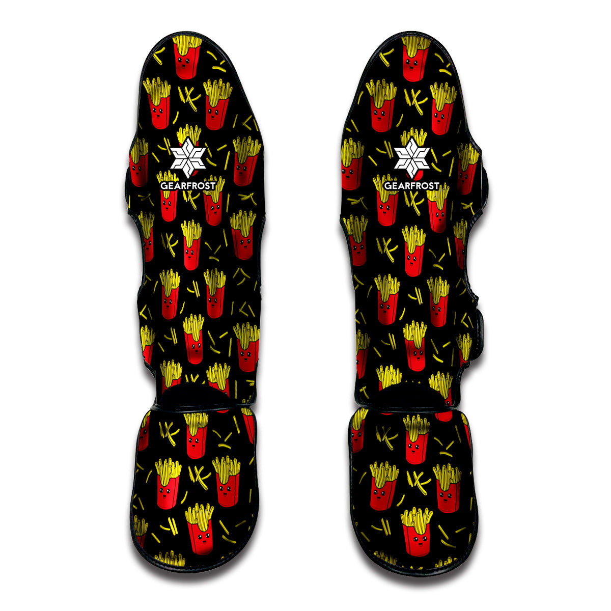 Cartoon French Fries Pattern Print Muay Thai Shin Guards