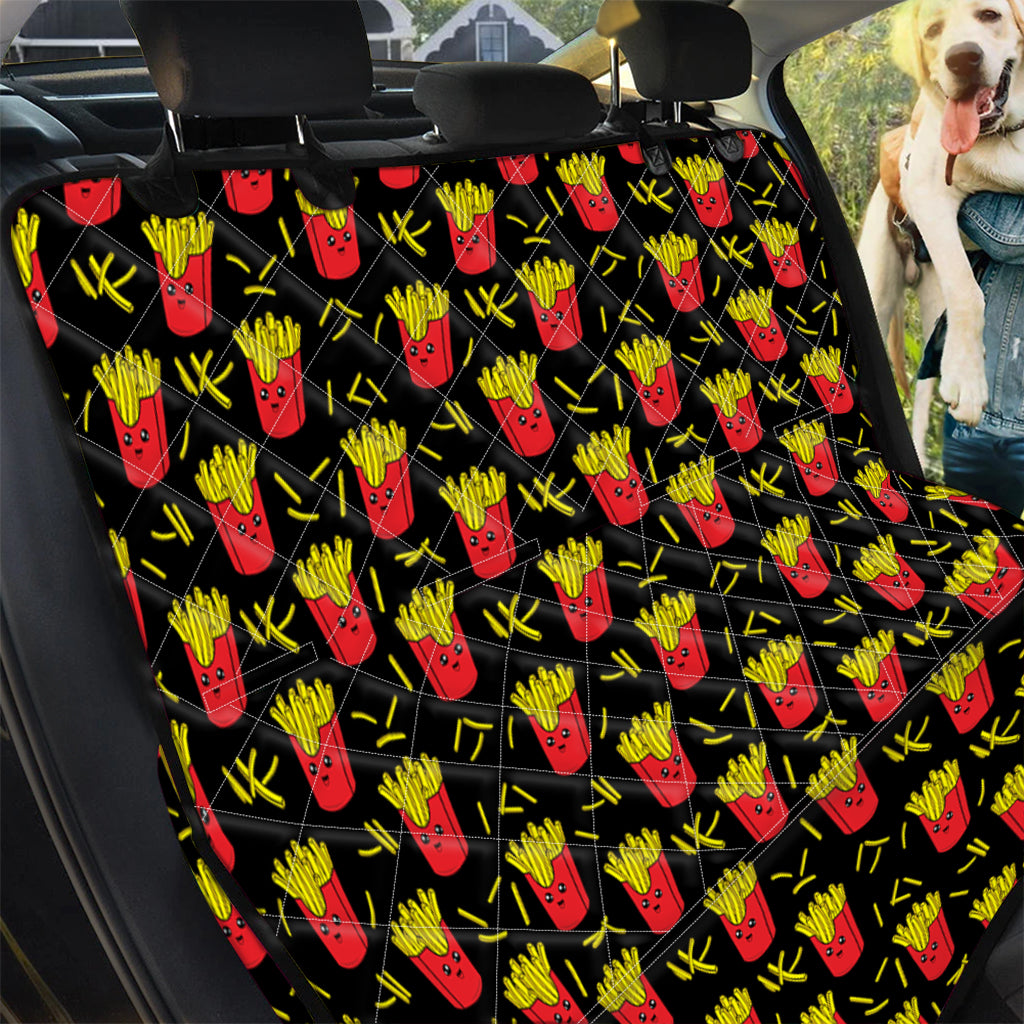 Cartoon French Fries Pattern Print Pet Car Back Seat Cover