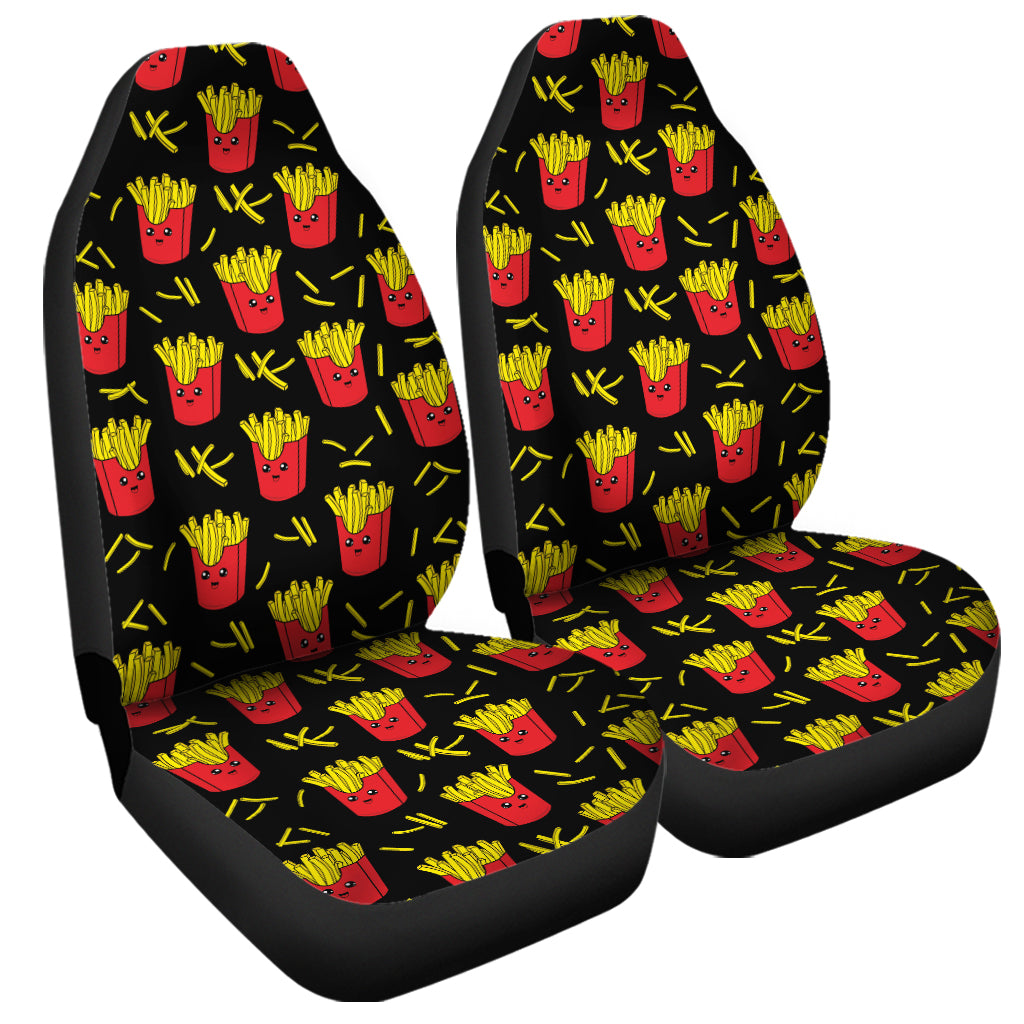 Cartoon French Fries Pattern Print Universal Fit Car Seat Covers