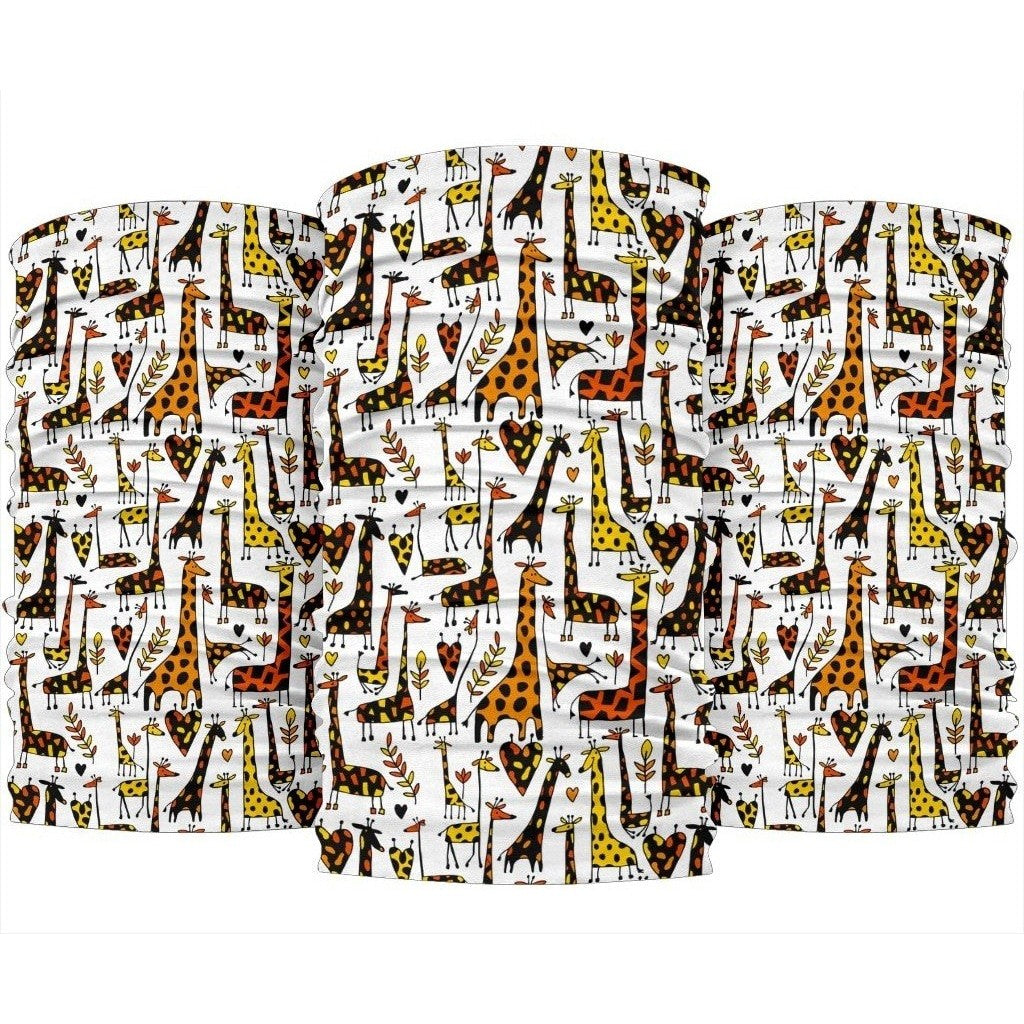 Cartoon Giraffe Pattern Print 3-Pack Bandanas