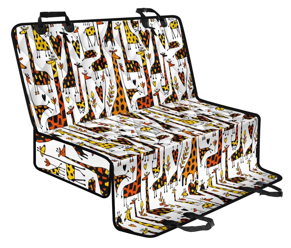 Cartoon Giraffe Pattern Print Pet Car Back Seat Cover