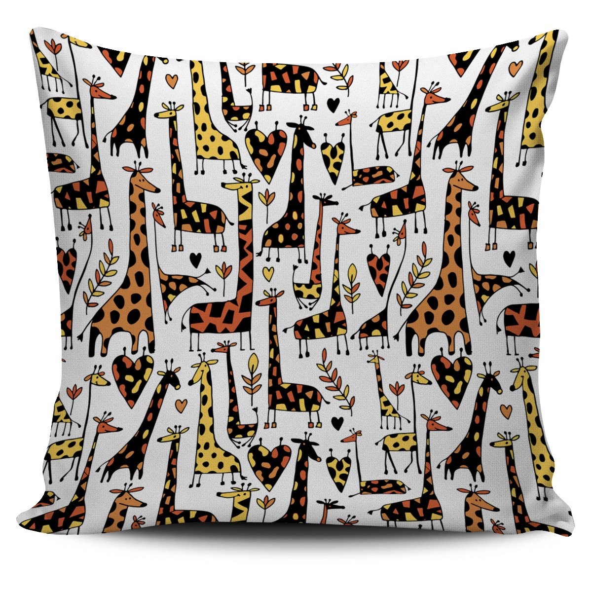 Cartoon Giraffe Pattern Print Pillow Cover