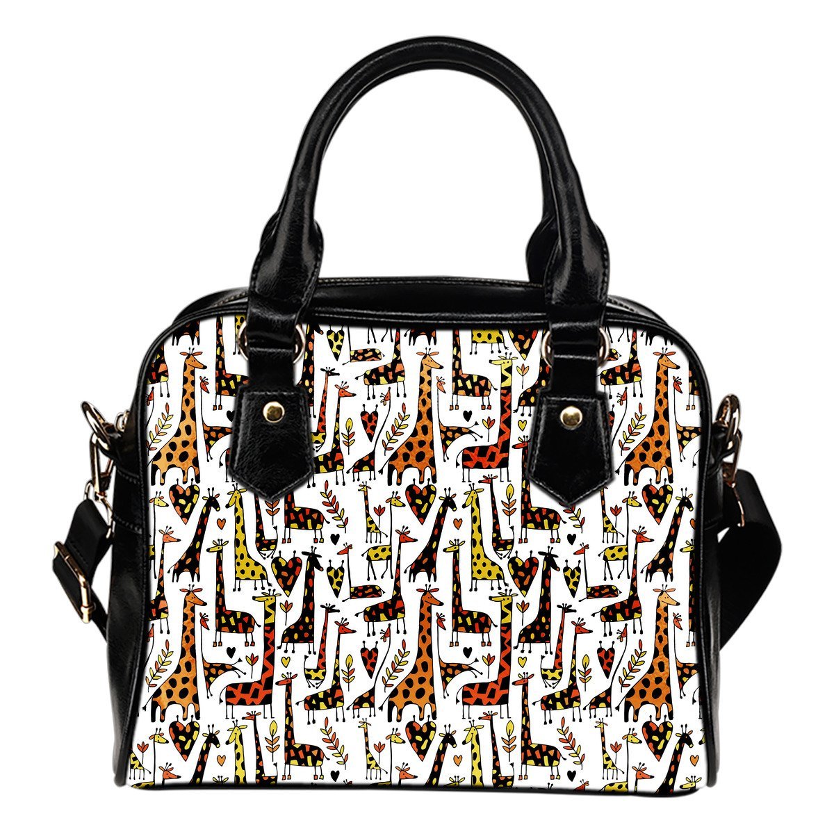 Cartoon Giraffe Pattern Print Shoulder Handbag