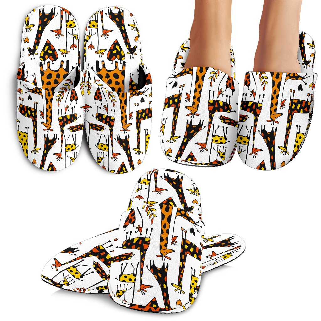 Cartoon Giraffe Pattern Print Slippers