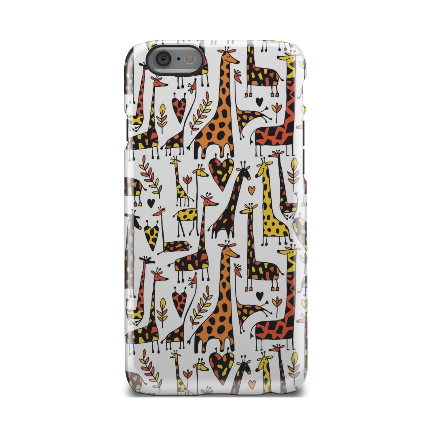 Cartoon Giraffe Pattern Print Tough Phone Case