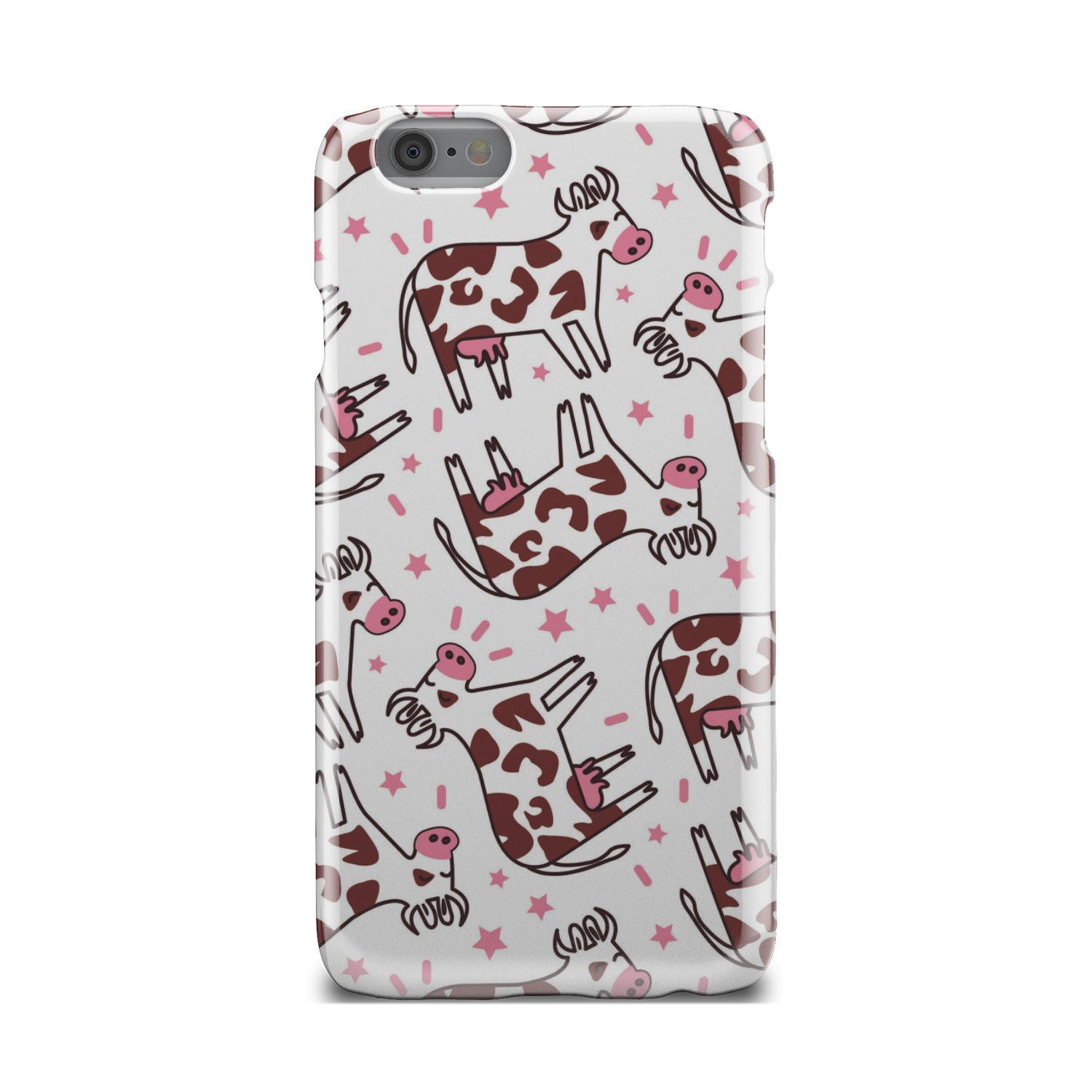 Cartoon Happy Dairy Cow Pattern Print Phone Case