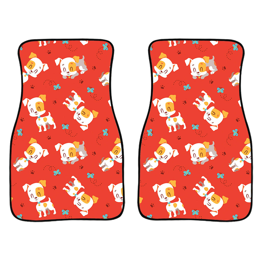 Cartoon Jack Russell Terrier Print Front Car Floor Mats