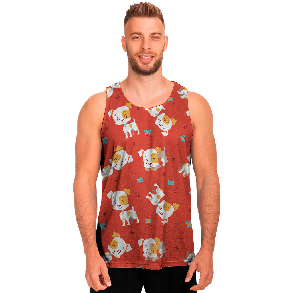 Cartoon Jack Russell Terrier Print Men's Tank Top